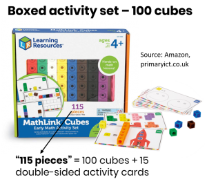 MathLink - boxed activity set showing cubes and activity cards